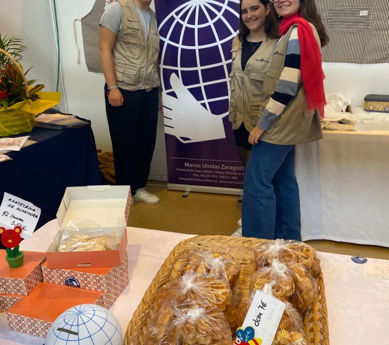 No podían faltar los jóvenes de Manos Unidas en Expo Caspe 2024