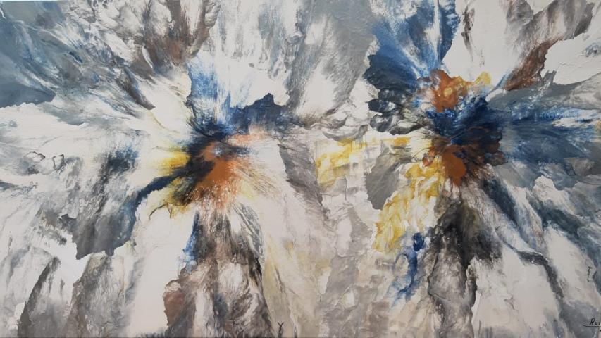 Creación Floral. 60 x 120 cm. Arte Solidario. Manos Unidas Valencia