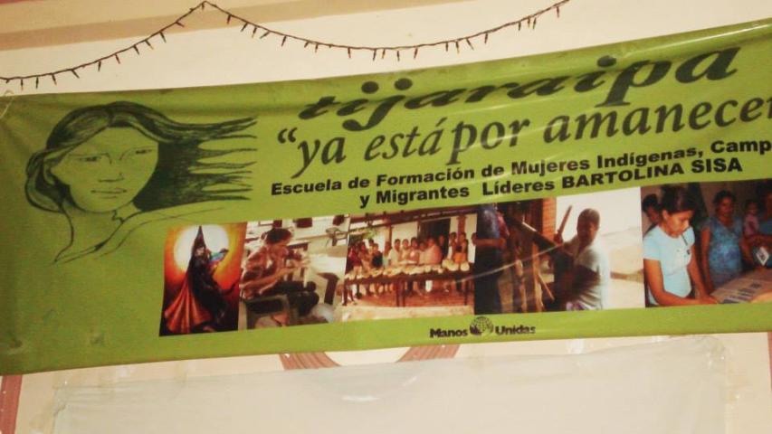 Cartel de Tiparaipa y de la Escuela de líderes indígenas Nicolasa Noza de Cuvene' de Beni