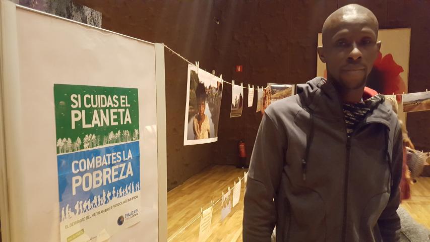 Serigne Mbaye el día de la jornada Migraciones Climáticas. Foto Marta Isabel González/Manos Unidas