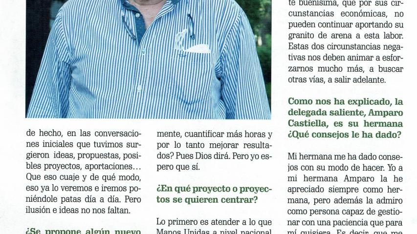 La Verdad entrevista a José Javier Castiella, nuevo delegado de Manos Unidas Pamplona