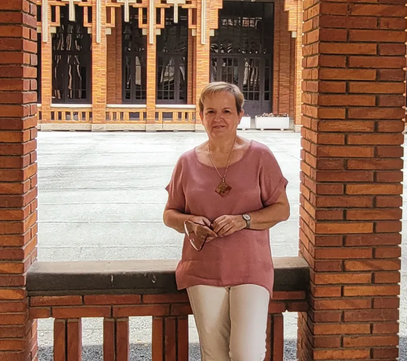 Mayte Fortún en el Seminario de Pamplona, sede de Manos Unidas
