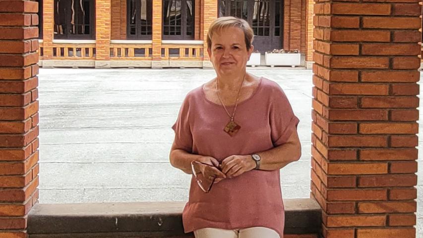 Mayte Fortún en el Seminario de Pamplona, sede de Manos Unidas