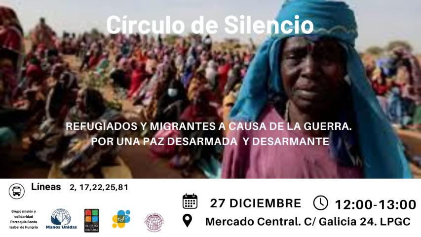 cartel de círculo de silencio en Gran Canaria.