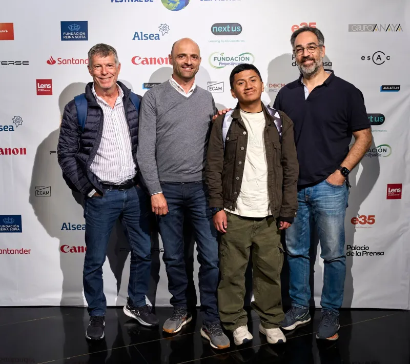 Participantes y asistentes a la Gala Nacional de Clipmetrajes en la categoría Escuelas que volaron desde Gran Canaria a Madrid.