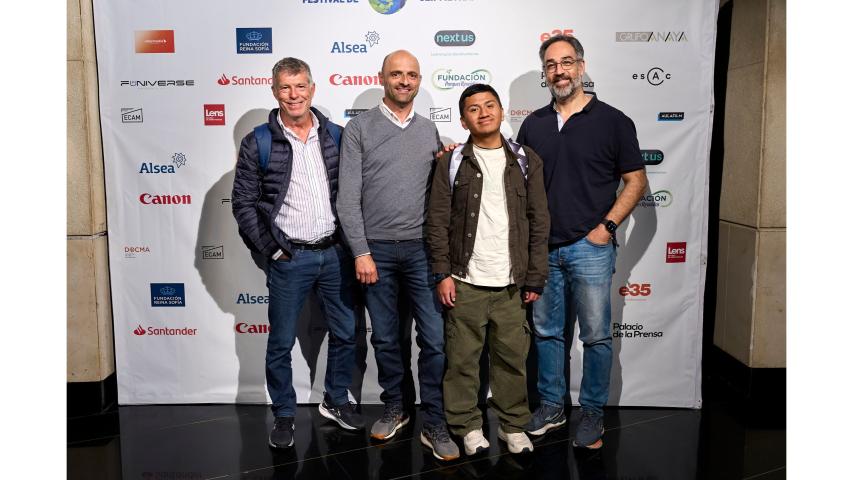 Participantes y asistentes a la Gala Nacional de Clipmetrajes en la categoría Escuelas que volaron desde Gran Canaria a Madrid.