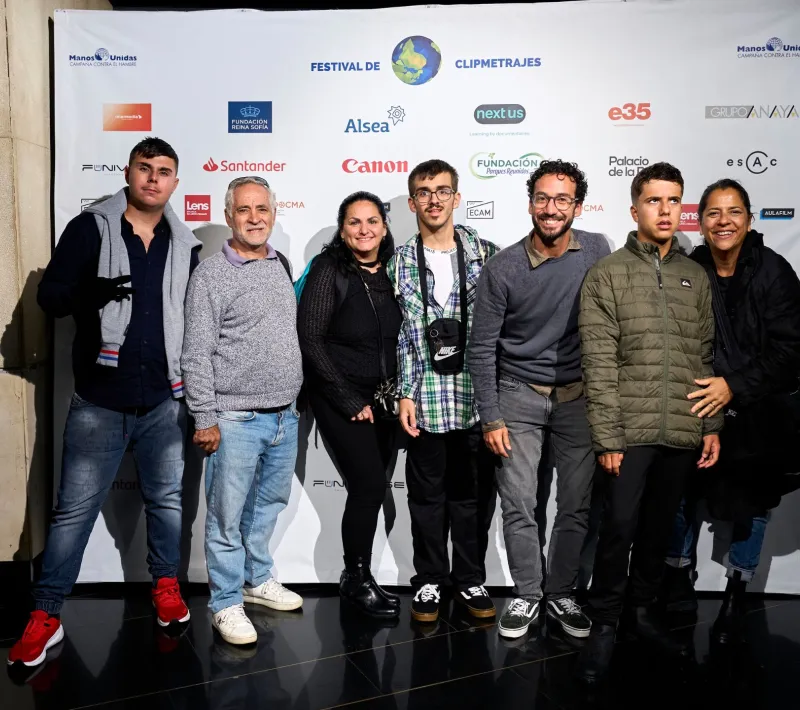 Participantes y asistentes a la Gala Nacional de Clipmetrajes en la categoría Escuelas que volaron desde Gran Canaria a Madrid.