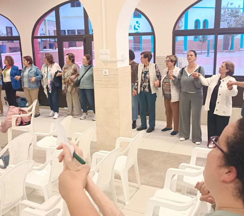 Momento de la obra de teatro de las V Jornadas por un Mundo Mejor celebradas en Telde, Gran Canaria.