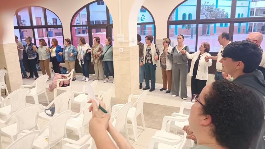 Momento de la obra de teatro de las V Jornadas por un Mundo Mejor celebradas en Telde, Gran Canaria.