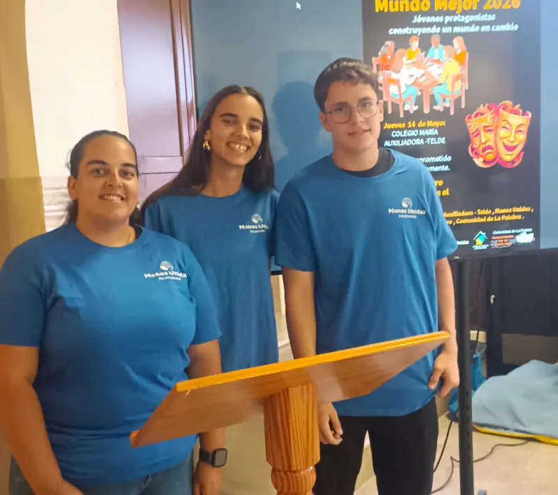 Momento de la obra de teatro de las V Jornadas por un Mundo Mejor celebradas en Telde, Gran Canaria.