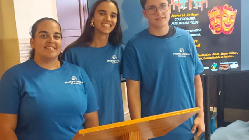 Momento de la obra de teatro de las V Jornadas por un Mundo Mejor celebradas en Telde, Gran Canaria.