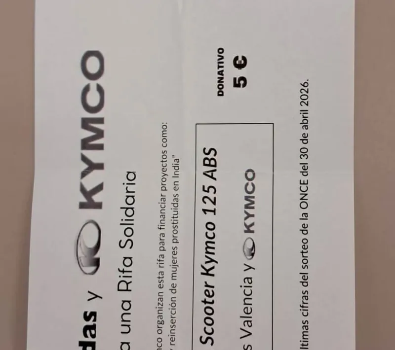 rifa solidaria scooter kymco 125 abs