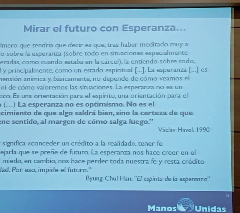 Charla formativa de Manos Unidas en la Universidad.