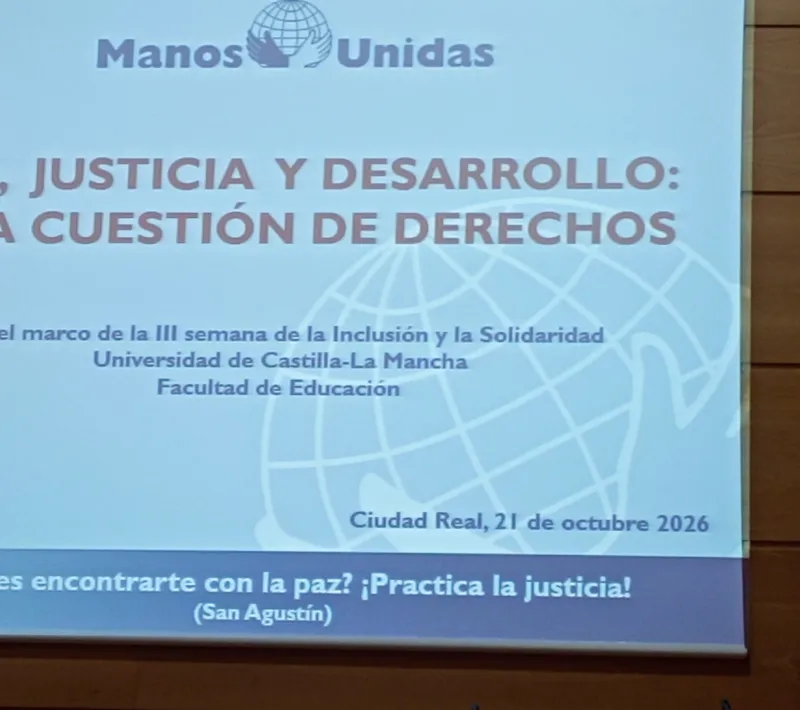 Charla formativa de Manos Unidas en la Universidad.