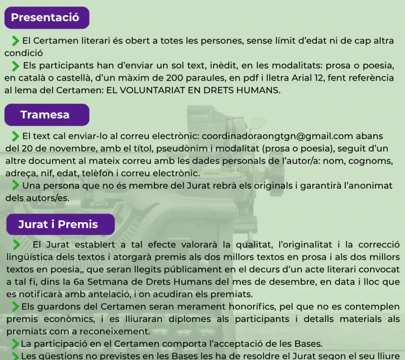 II Certamen Literari DDHH