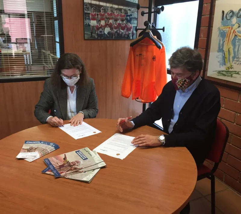 El Club Gimnàstic de Tarragona firma un convenio de colaboración con Manos Unidas