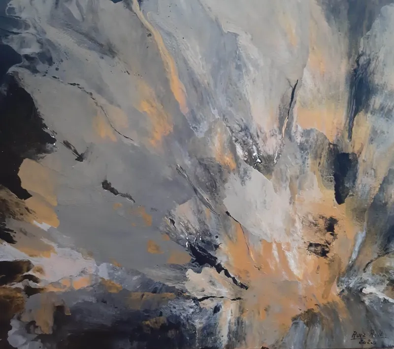 Flor en Plata. 60 x 60 cm. Arte Solidario. Manos Unidas Valencia