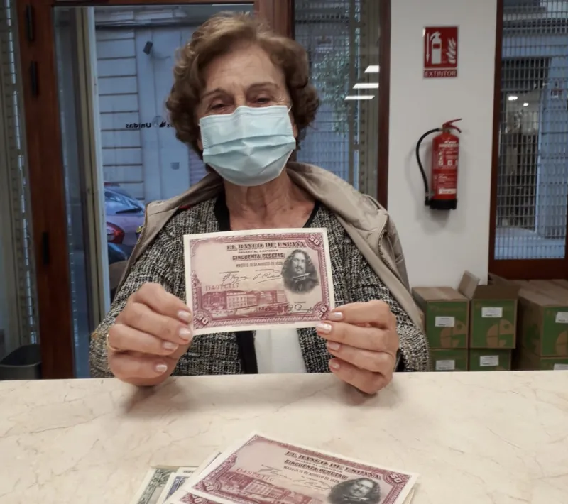 Donativo anónimo de la campaña "Tus pesetas pueden salvar vidas" de Manos Unidas Valencia.