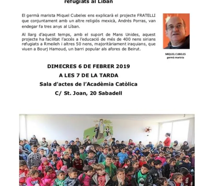 Cartel de la charla en la Academia Católica, campaña 60