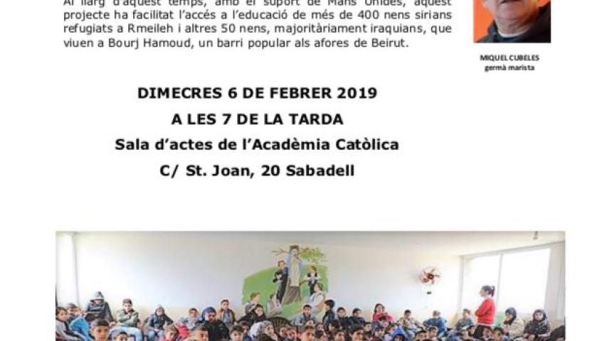 Cartel de la charla en la Academia Católica, campaña 60