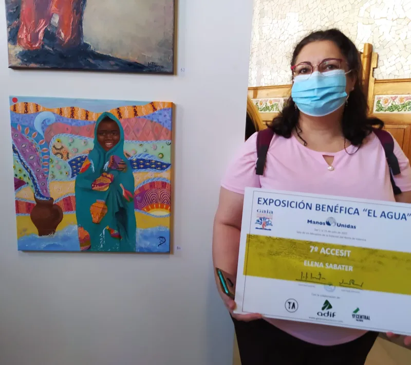 Elena Sabater obtuvo el séptimo accesit con su pintura "El agua"