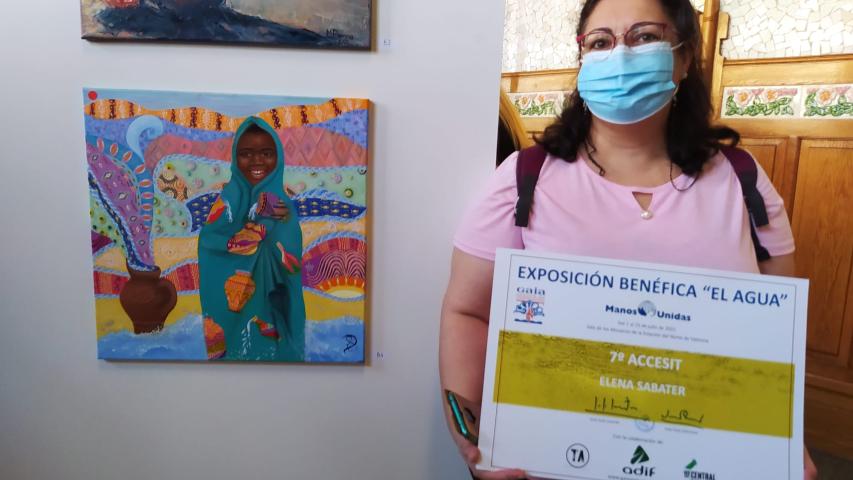 Elena Sabater obtuvo el séptimo accesit con su pintura "El agua"