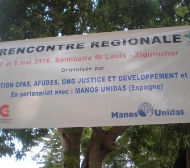 Banderola del Encuentro Regional Convenio Senegal