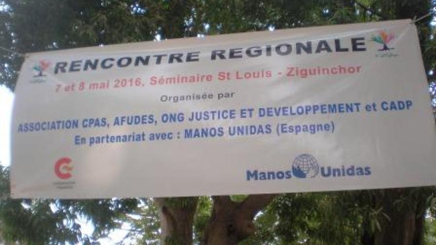 Banderola del Encuentro Regional Convenio Senegal