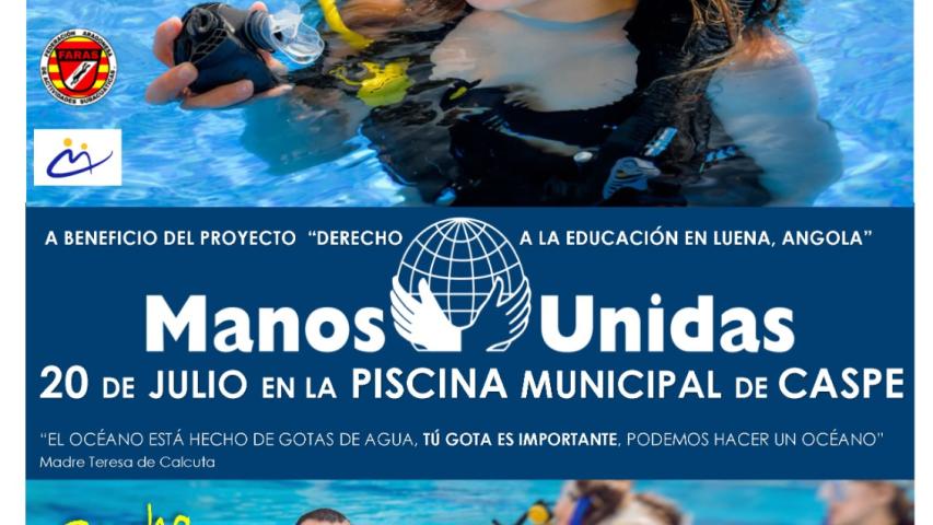 Cartel Bautismo Subacuático Solidario en Caspe