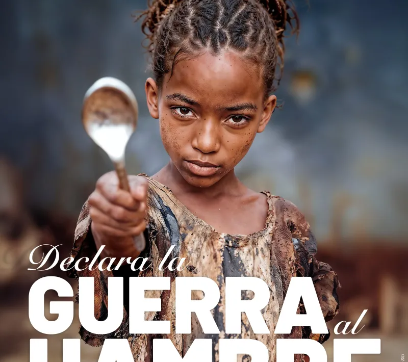Cartel LXVII Campaña de Manos Unidas "Declara la guerra al hambre"_vertical