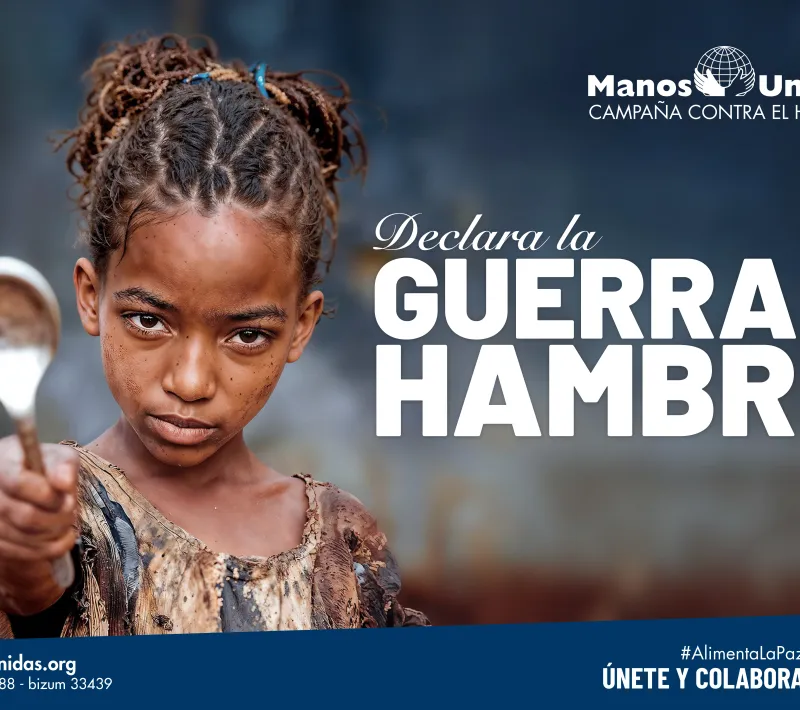 Cartel LXVII Campaña de Manos Unidas "Declara la guerra al hambre"_horizontal