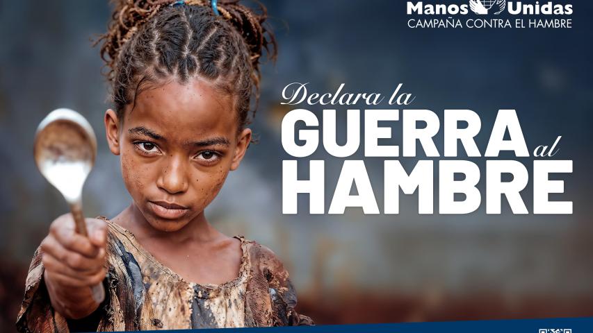 Cartel LXVII Campaña de Manos Unidas "Declara la guerra al hambre"_horizontal