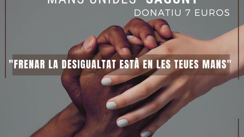 Cartel de la cena solidaria en la comarcal de Sagunto de Manos Unidas Valencia.