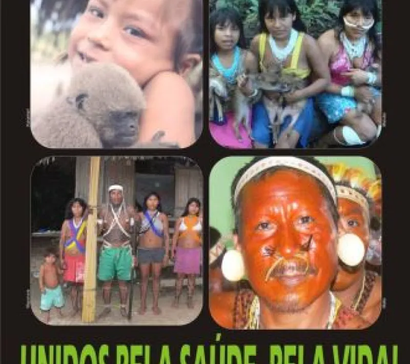 Cartel de la campaña "Pueblos Indígenas del Valle del Javari: unidos por la salud, por la vida"