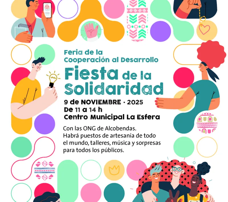 Cartel de la Fiesta de la Solidaridad en Alcobendas 2025
