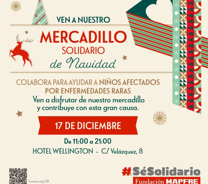 Cartel del Mercadillo Solidario de Navidad de Mapfre 2023