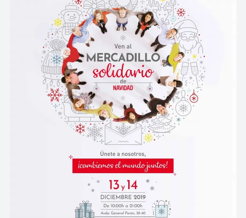 Cartel del Mercadillo Solidario de Navidad Mapfre 2019