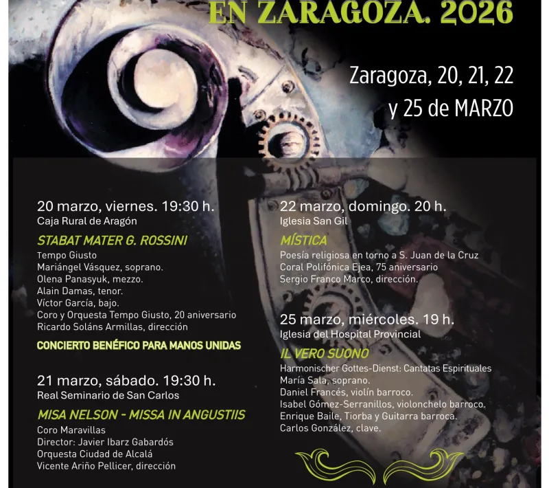 Cartel del Ciclo Música Sacra en Zaragoza. 2026