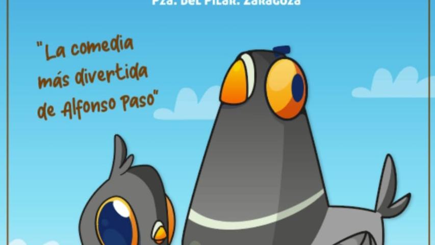 Cartel de la obra de teatro LOS PALOMOS, interpretada por la Compañía de Teatro MONTEARAGÓN