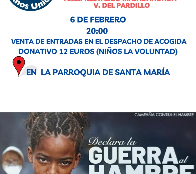 Cartel de la Cena del Hambre 2026 en la parroquia de Sta. Mª de Majadahonda