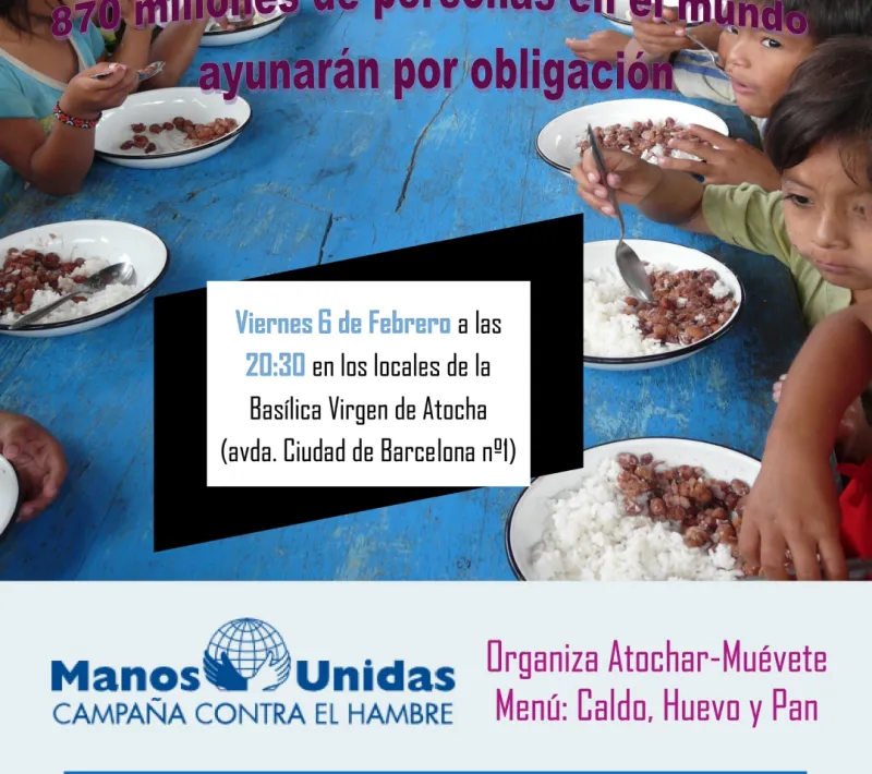 Cartel de la Cena del Hambre 2026 en la parroquia de Ntra. Sra. de Atocha
