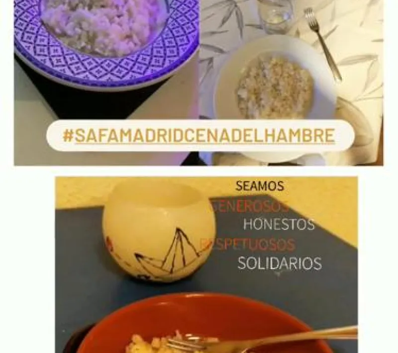 Cartel de la Cena del Hambre 2021 en el colegio SAFA de Madrid