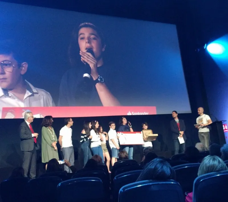 Entrega del premio Clipmetrajes Manos Unidas 2019 al CEIP Parque Eugenia de Montijo de Madrid