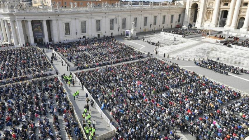 Diversos momentos de la Audiencia. Foto: Vatican News