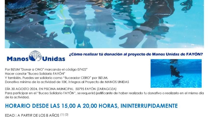 Datos jornada Bautismo Buceo Solidario FAYON
