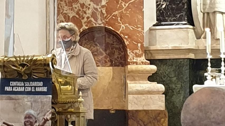 Misa en la Basílica de la Virgen delos Desamparados en el Día del Ayuno Voluntario. Manos Unidas Valencia