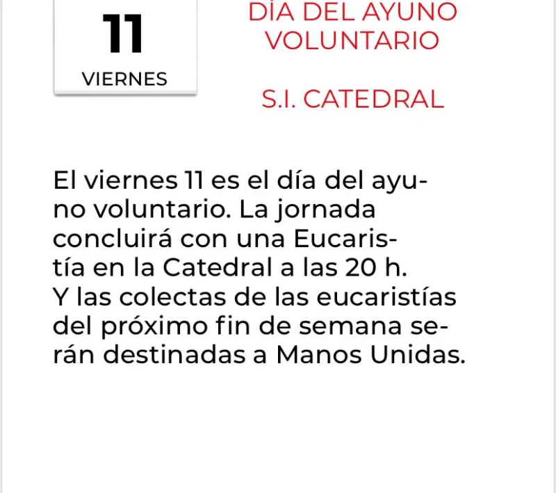 dia ayuno voluntario 11 febrero