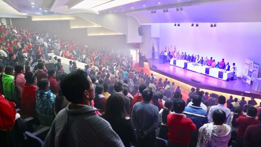 Aspecto de la sala en la que tuvo lugar el acto oficial de cierre de connvenio. Foto OTC Ecuador