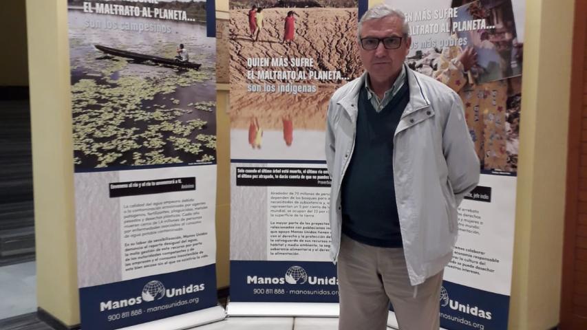 Manuel Fernández García, Misioneros de África / Padres Blancos,  durante la presentación de Campaña de Manos Unidas Valencia..