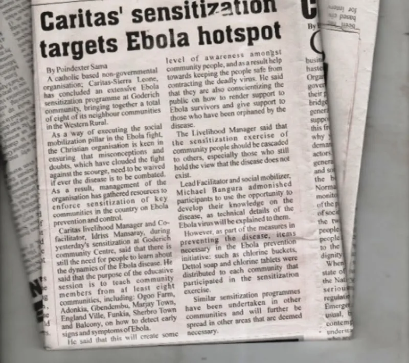 Sensibilización del ébola en los medios de comunicación